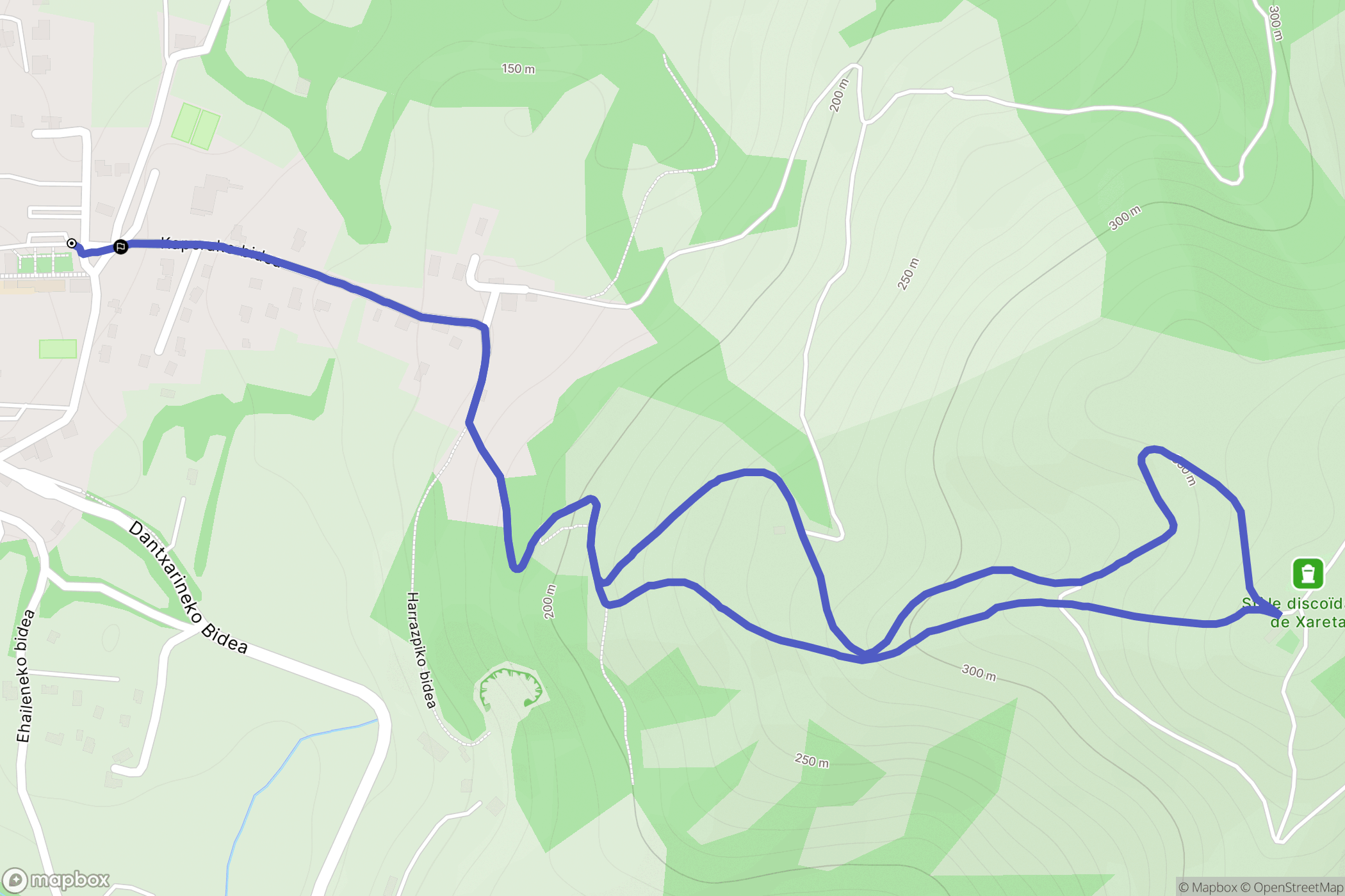 Ainhoa : carte du parcours de randonnée - France