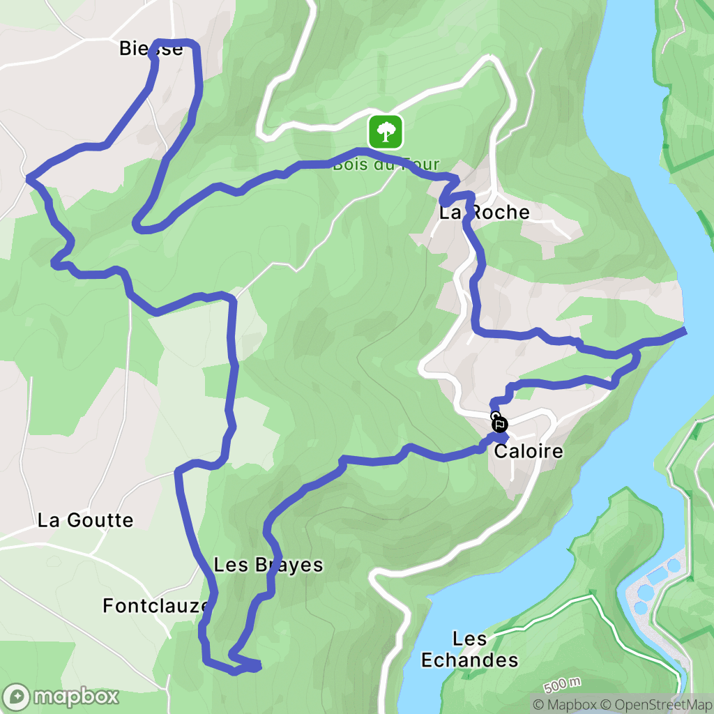 Caloire : carte du parcours de randonnée - France