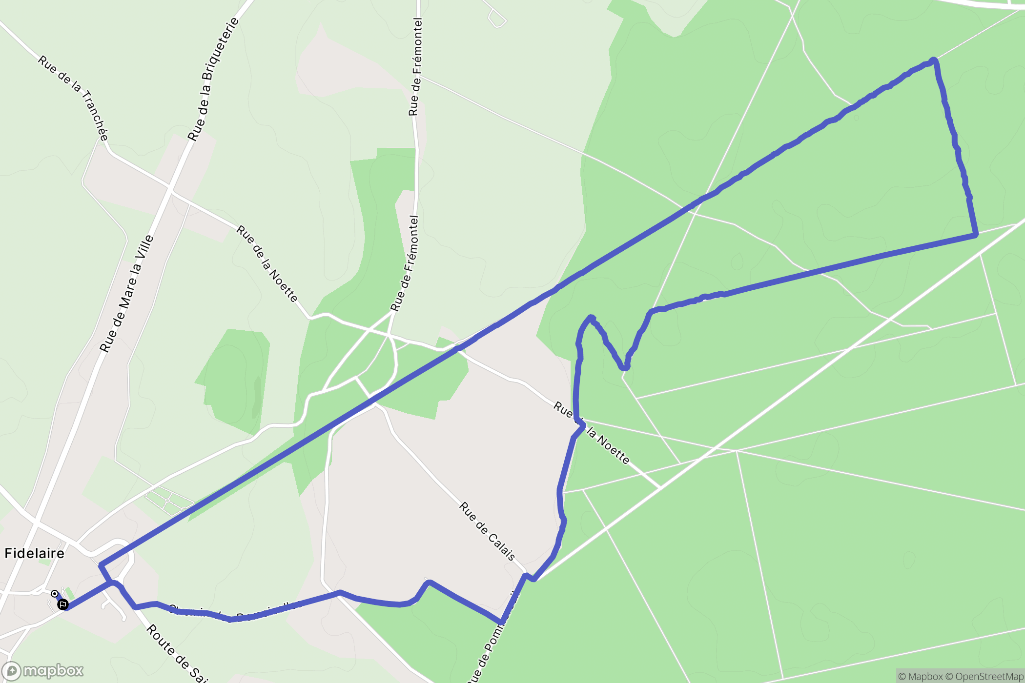 Le Fidelaire : carte du parcours de randonnée - France