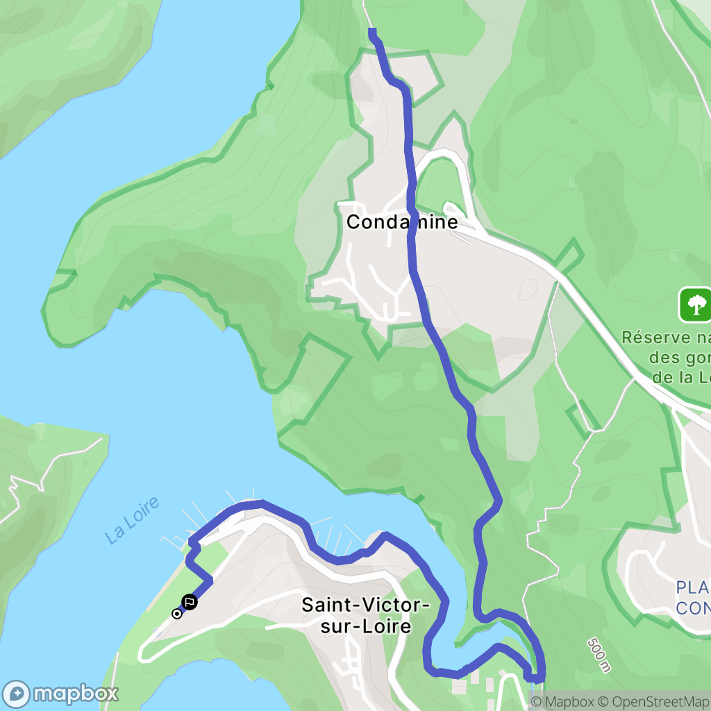 Saint-Étienne : carte du parcours de randonnée - France
