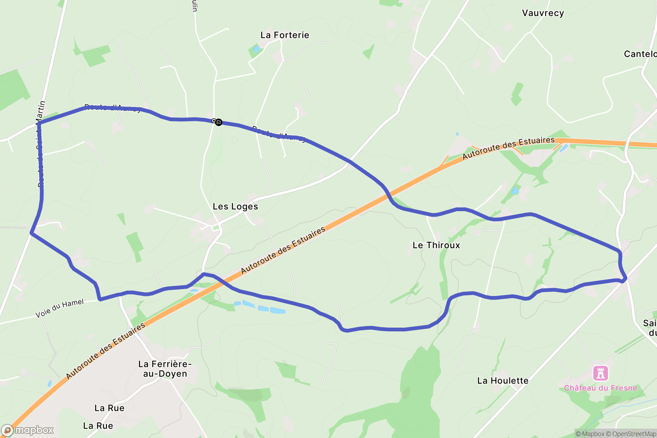 Les Loges : carte du parcours de randonnée - France
