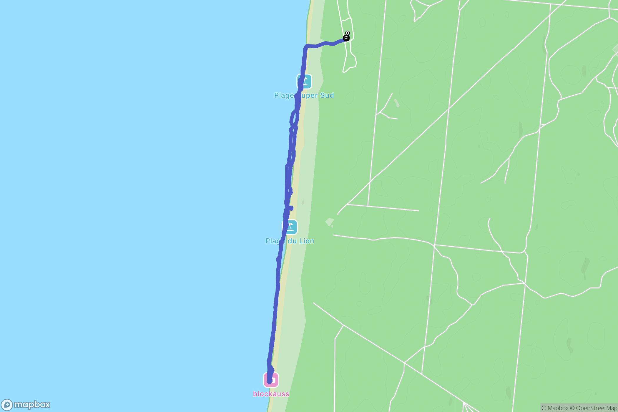 Lacanau : carte du parcours de randonnée - France