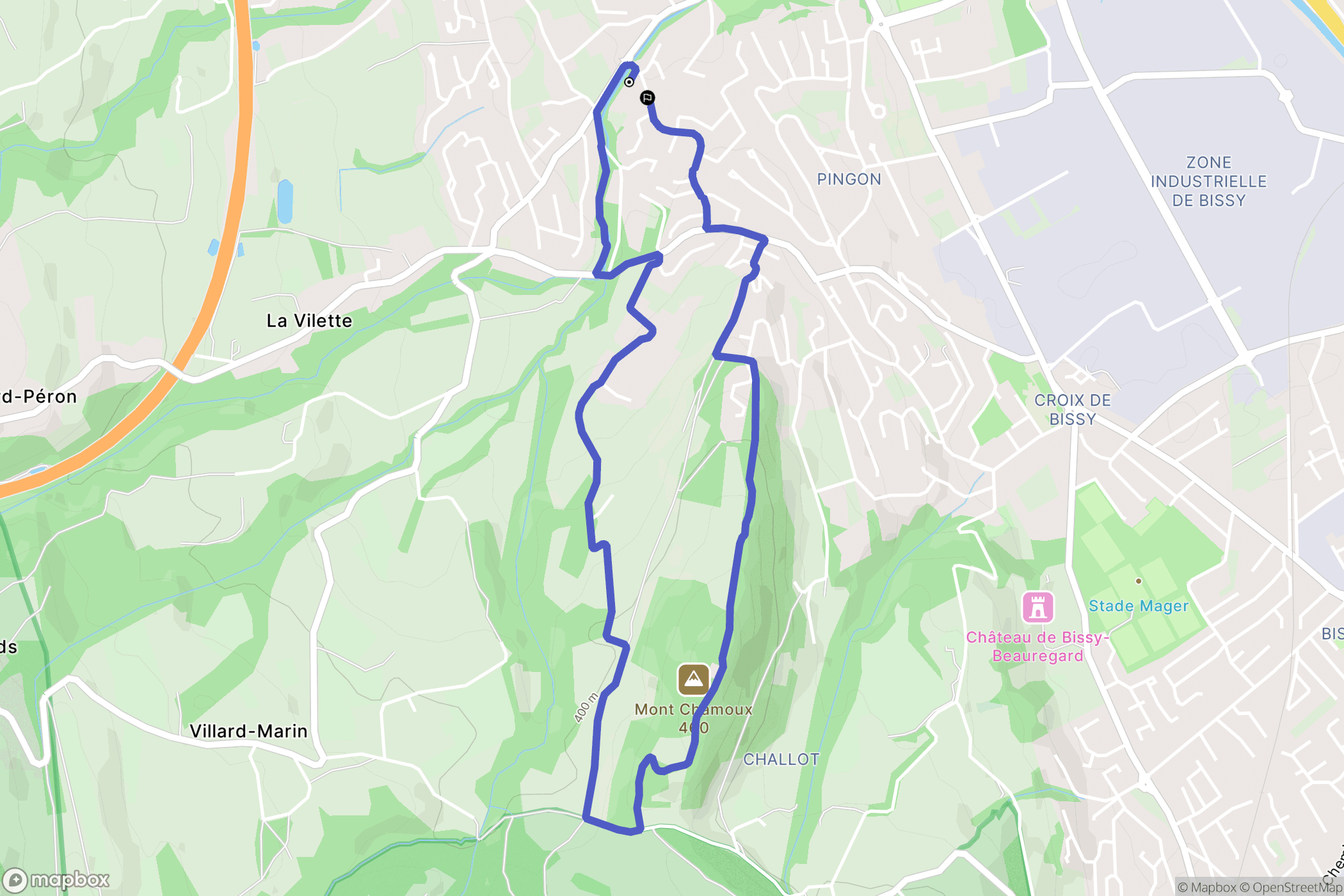 La Motte-Servolex : carte du parcours de randonnée - France