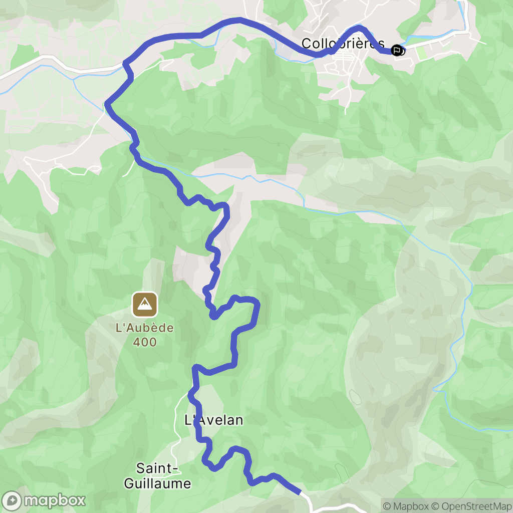 Collobrières : carte du parcours de randonnée - France