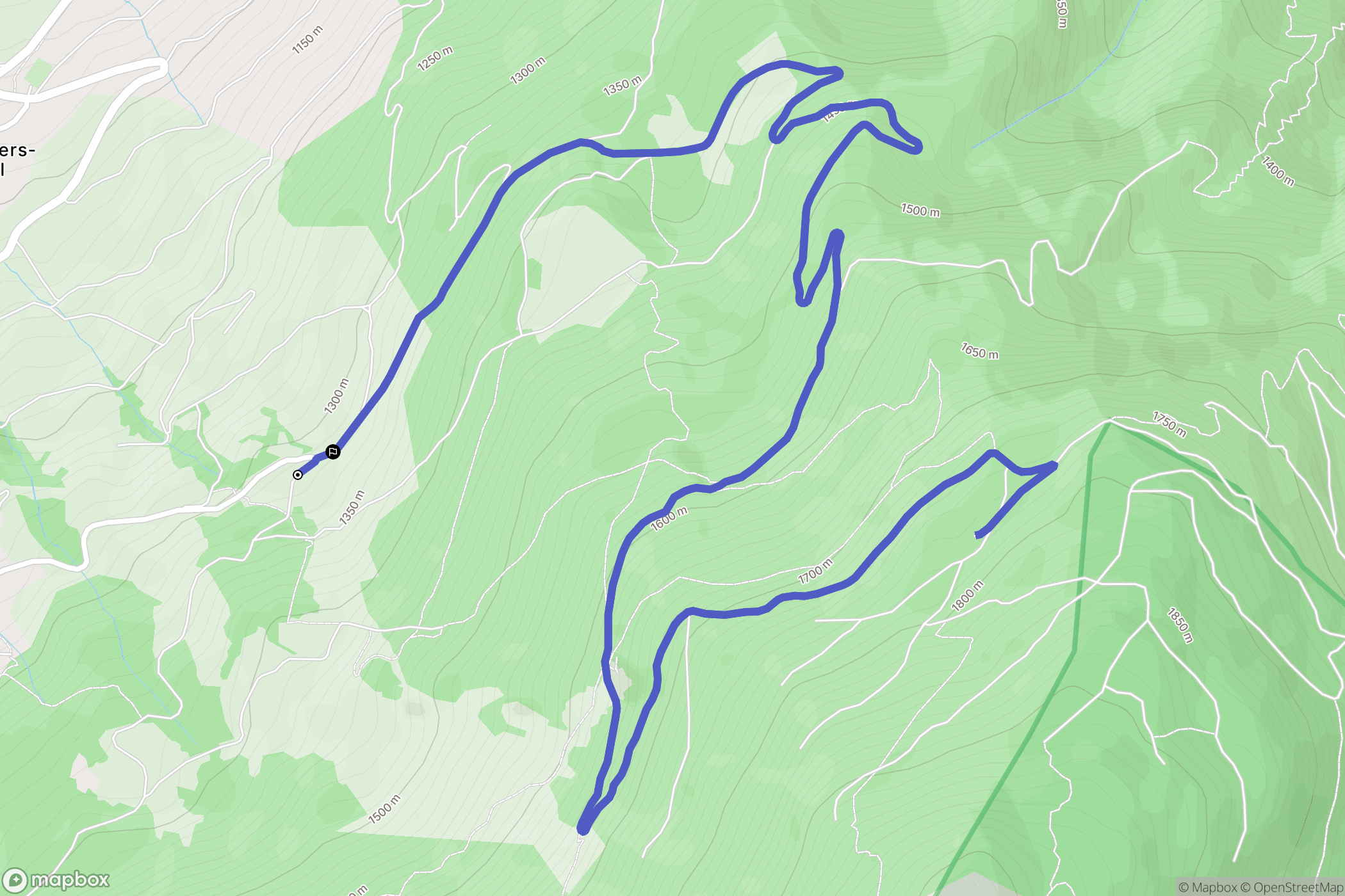 Les Avanchers-Valmorel : carte du parcours de randonnée - France