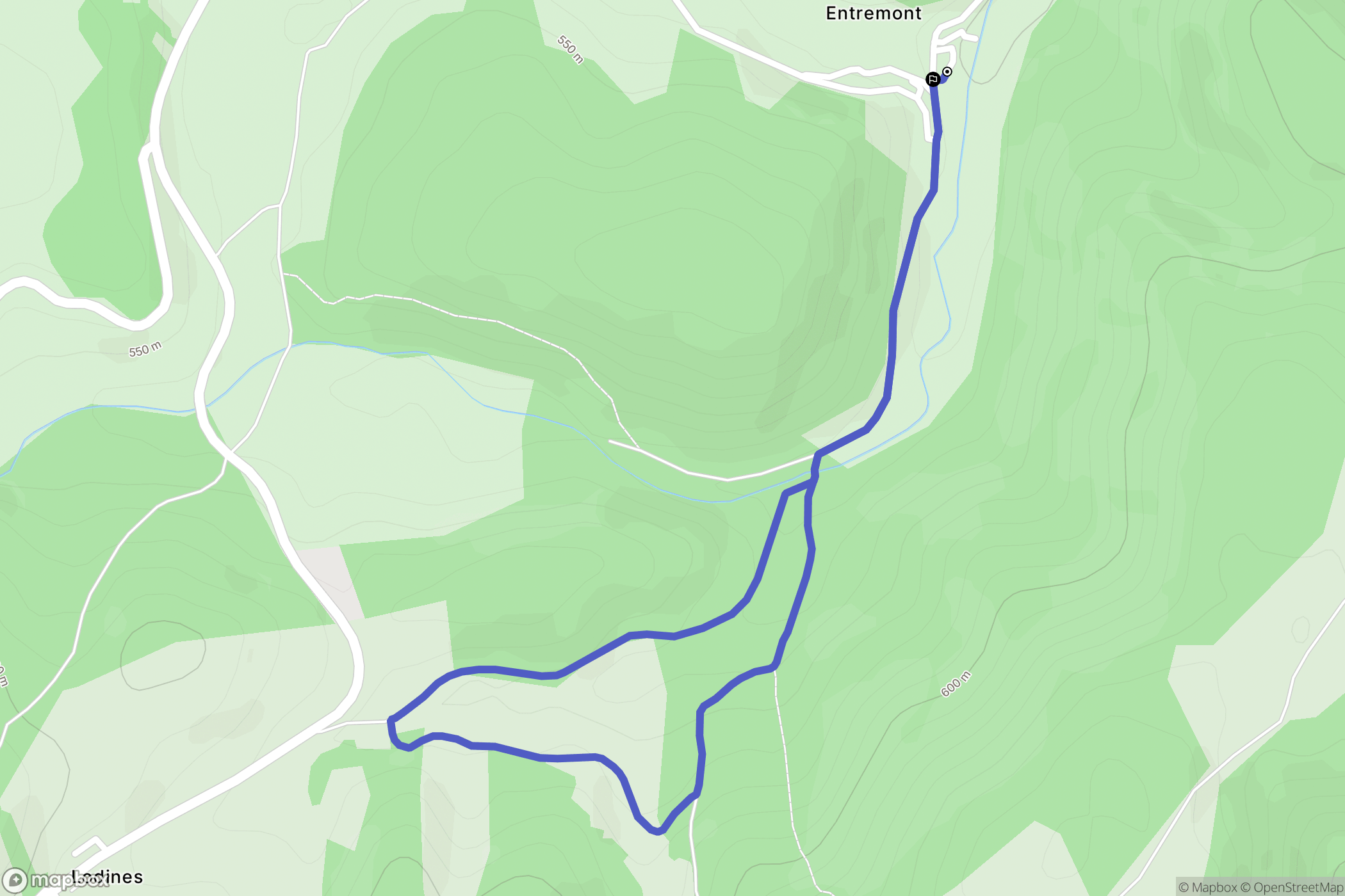 Saint-Laurent-Chabreuges : carte du parcours de randonnée - France