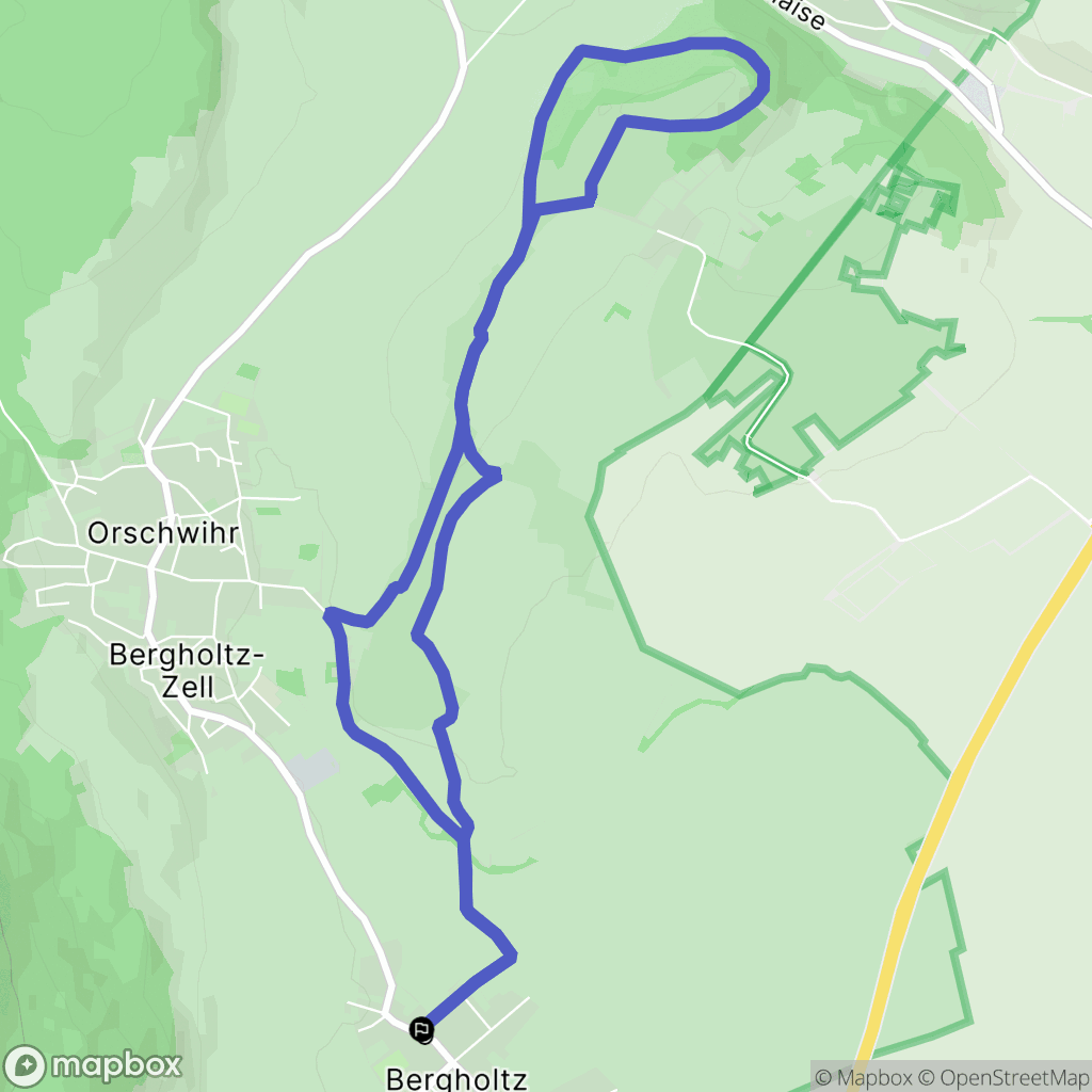 Bergholtz : carte du parcours de randonnée - France