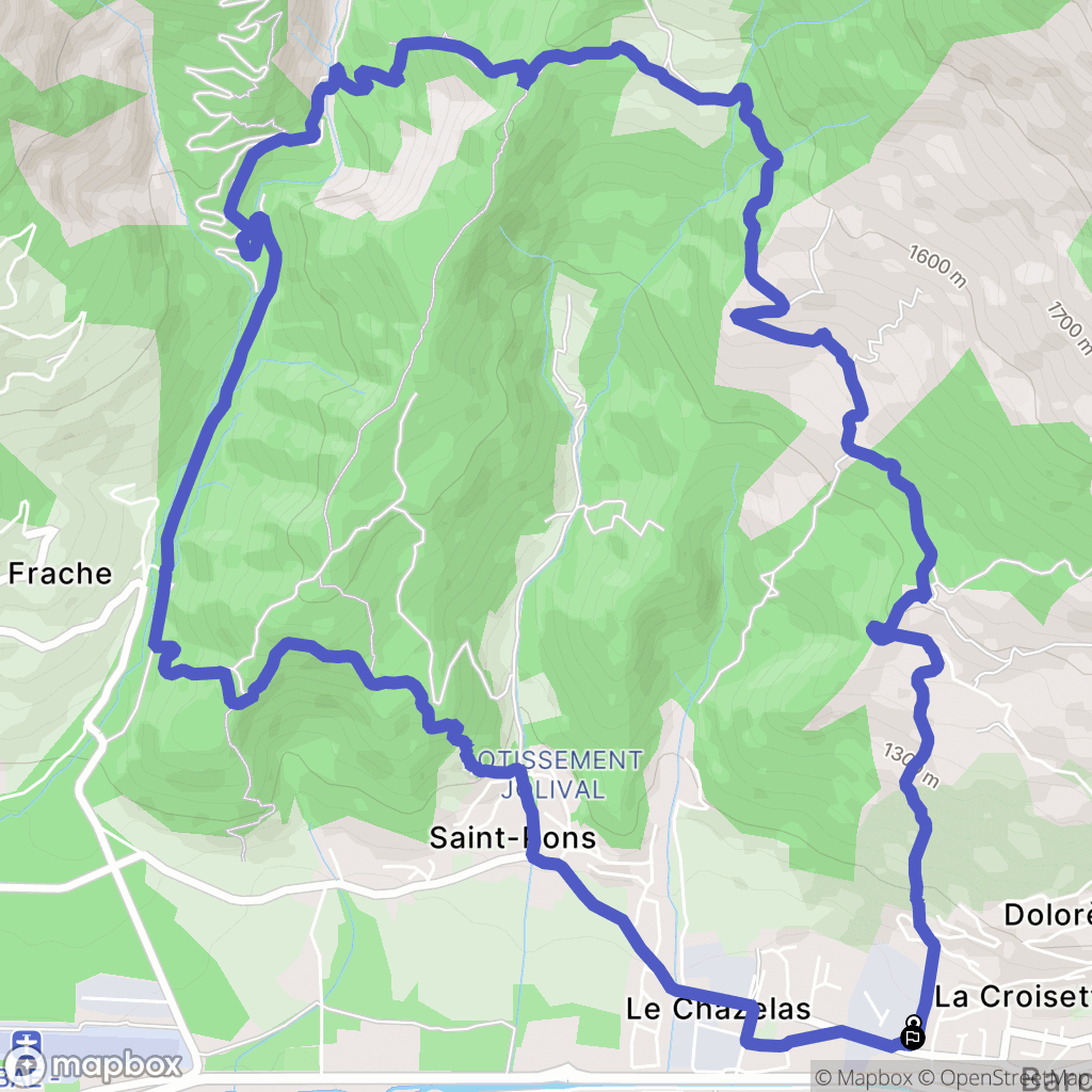 Barcelonnette : carte du parcours de randonnée - France