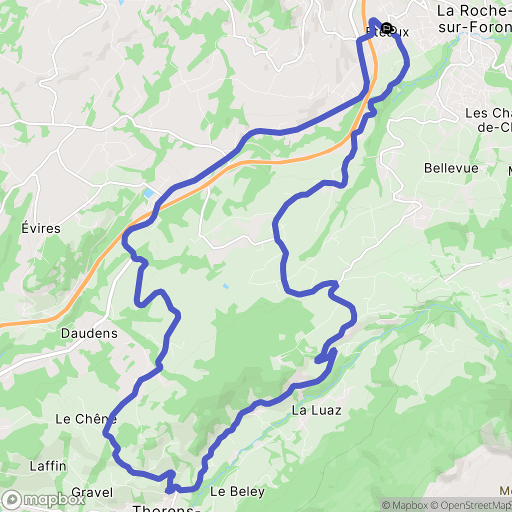 Eteaux : carte du parcours de randonnée - France