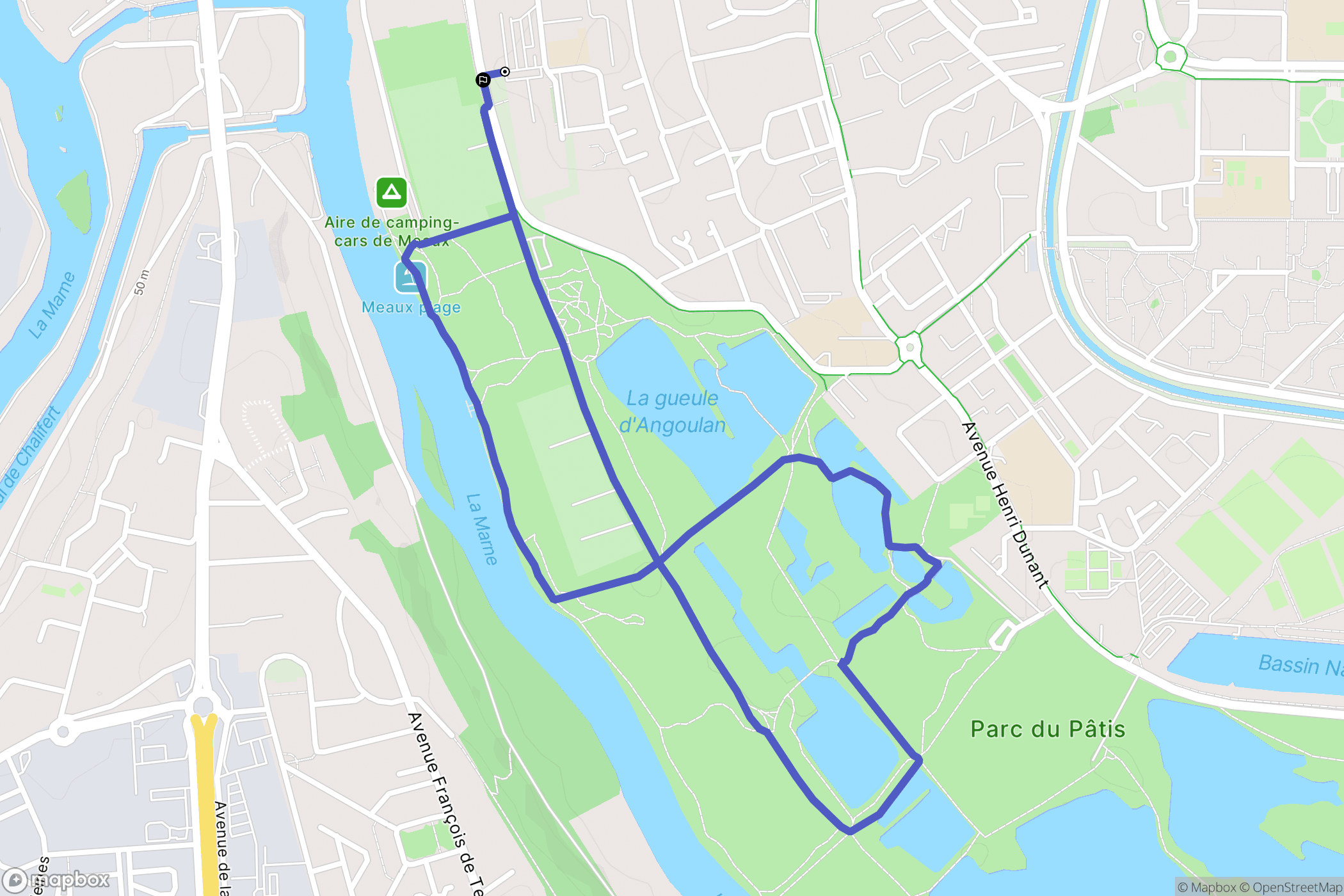 Meaux : carte du parcours de randonnée - France