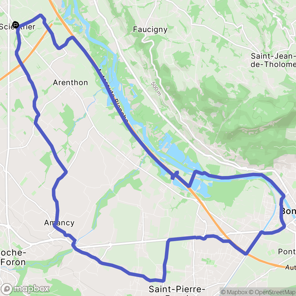 Scientrier : carte du parcours de randonnée - France