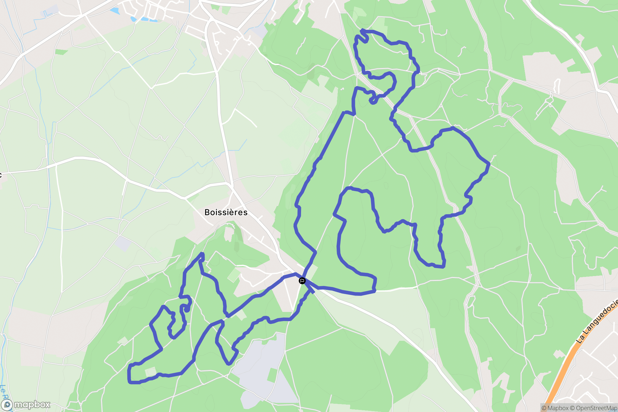 Uchaud : carte du parcours de randonnée - France