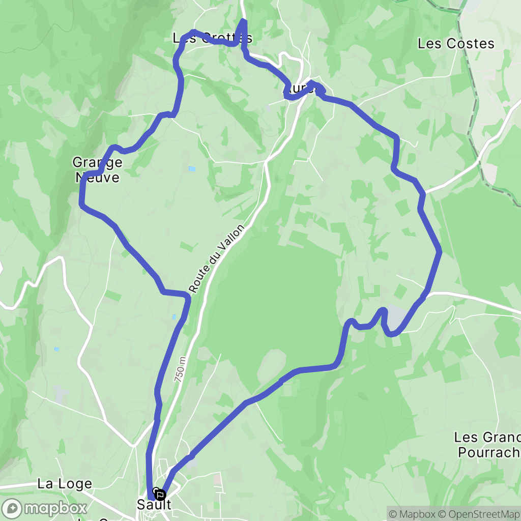 Sault : carte du parcours de randonnée - France