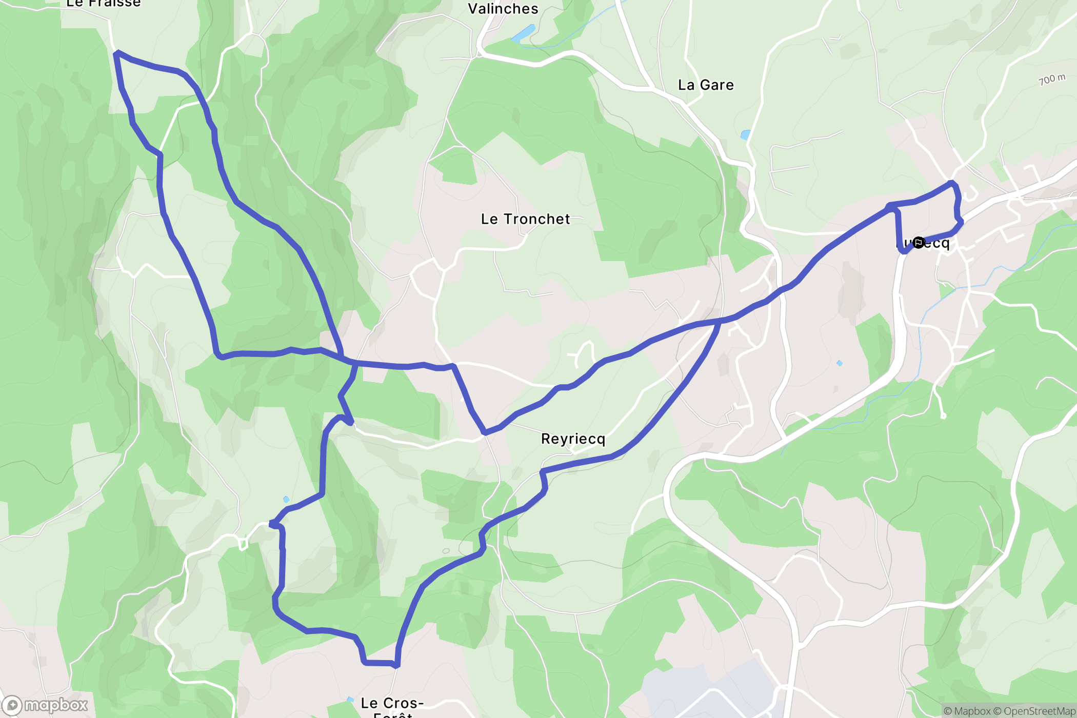 Luriecq : carte du parcours de randonnée - France