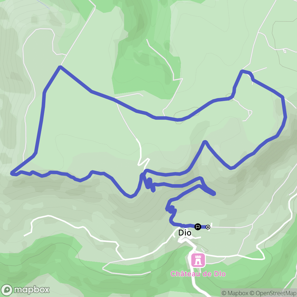 Dio-et-Valquières : carte du parcours de randonnée - France