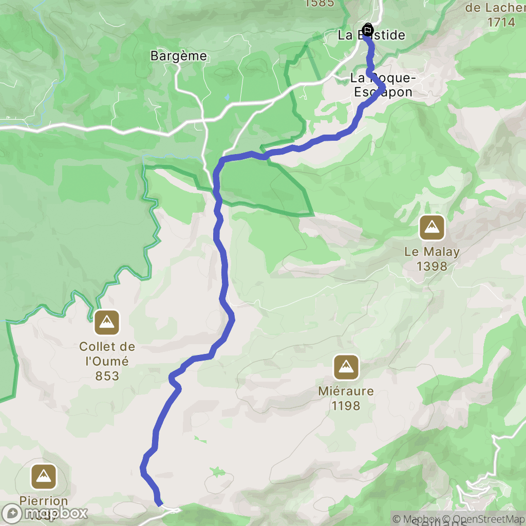 La Bastide : carte du parcours de randonnée - France