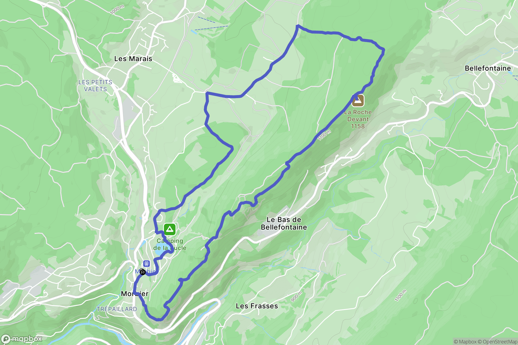 Morbier : carte du parcours de randonnée - France