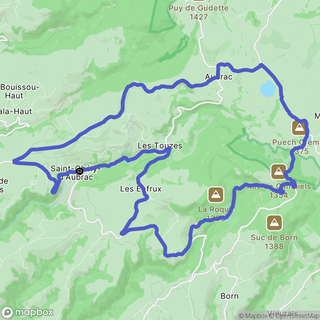 Saint-Chély-d'Aubrac : carte du parcours de randonnée - France