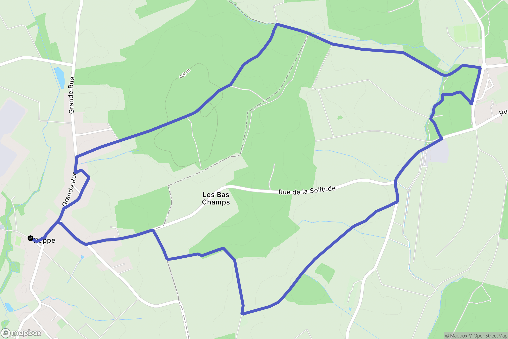 Reppe : carte du parcours de randonnée - France