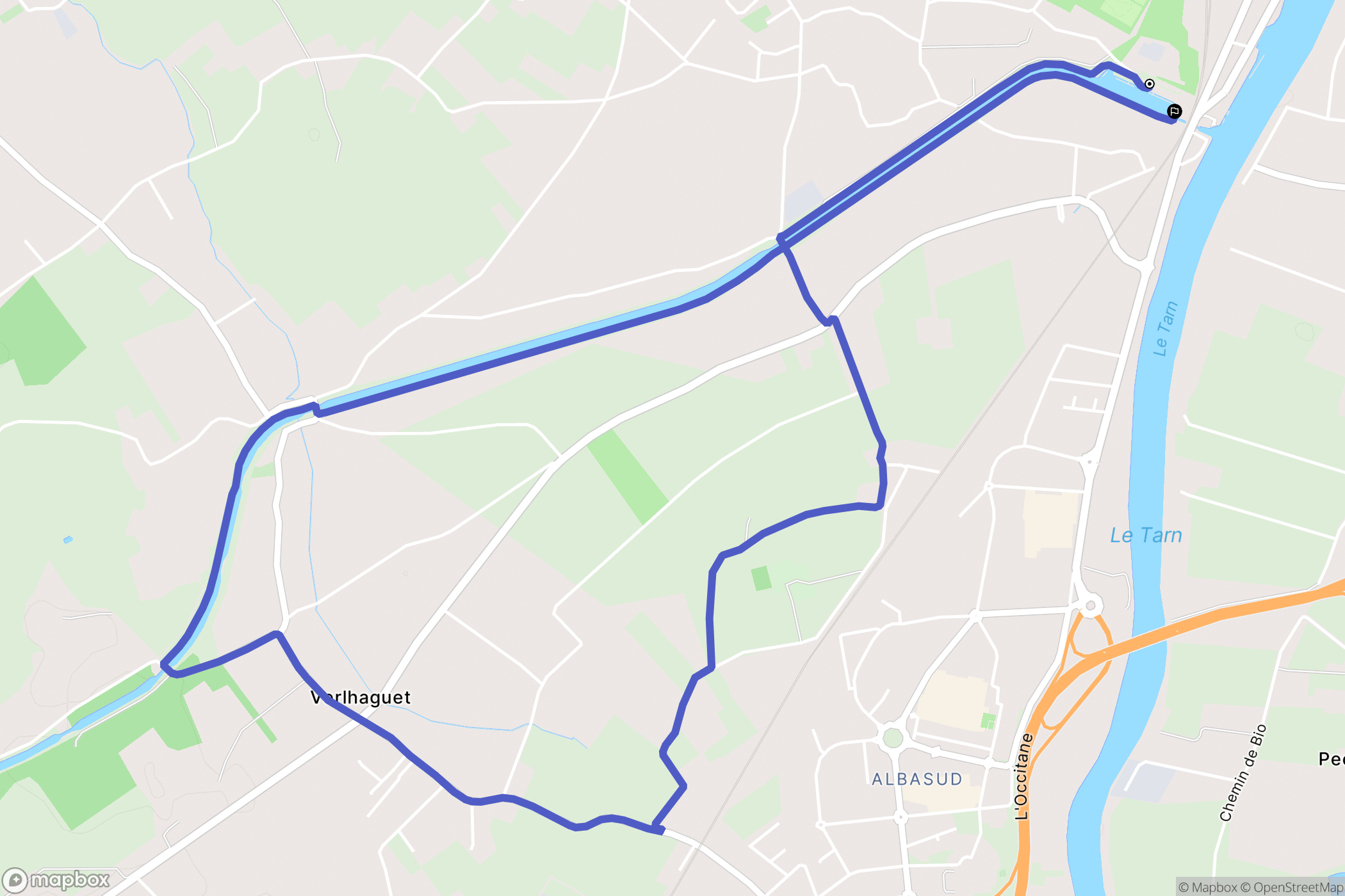 Montauban : carte du parcours de randonnée - France
