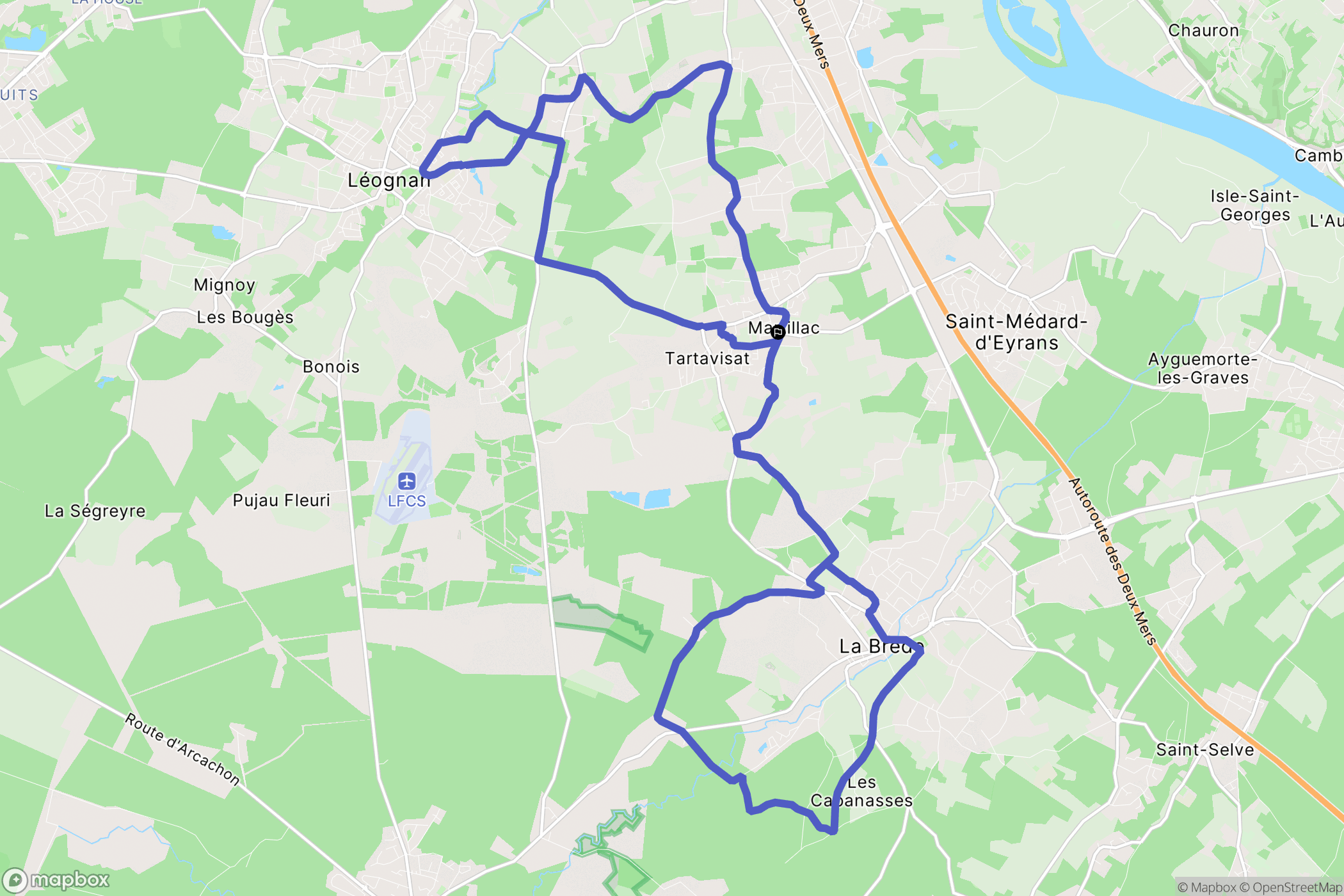 Martillac : carte du parcours de randonnée - France