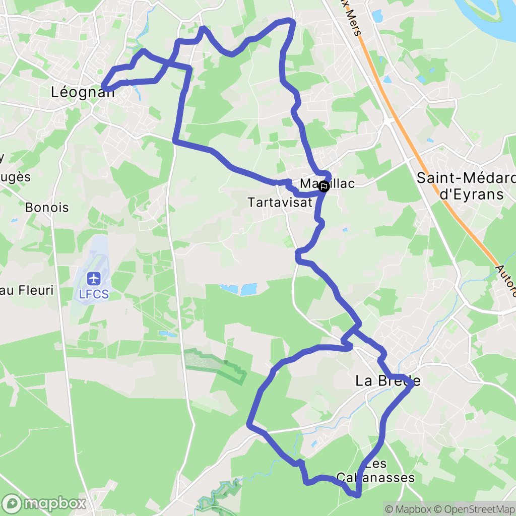 Martillac : carte du parcours de randonnée - France