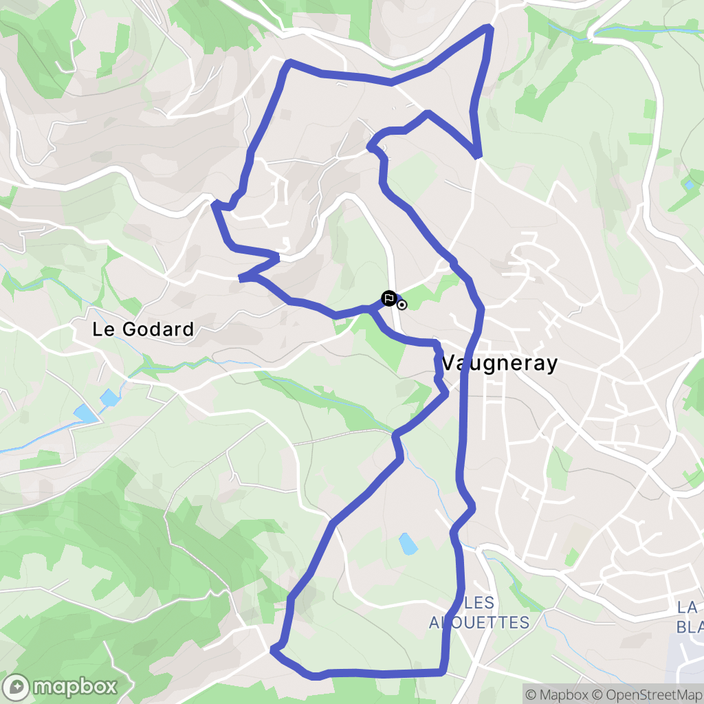 Vaugneray : carte du parcours de randonnée - France