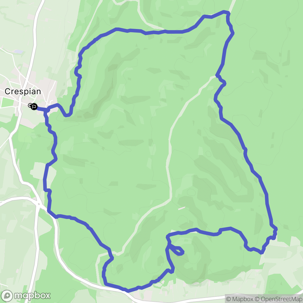 Crespian : carte du parcours de randonnée - France