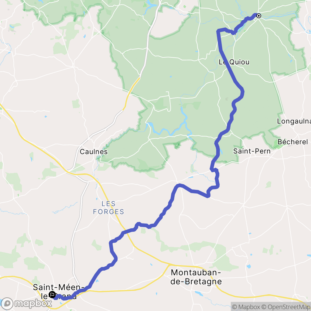 Évran : carte du parcours de randonnée - France