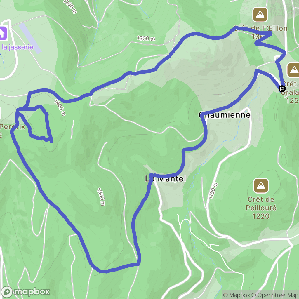Véranne : carte du parcours de randonnée - France