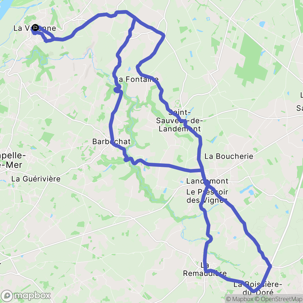Orée-d'Anjou : carte du parcours de randonnée - France