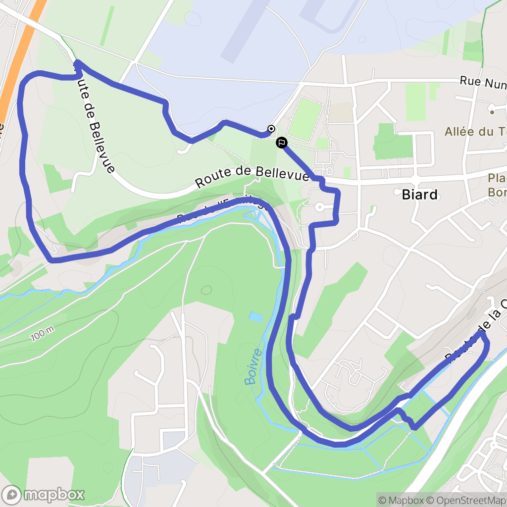 Biard : carte du parcours de randonnée - France
