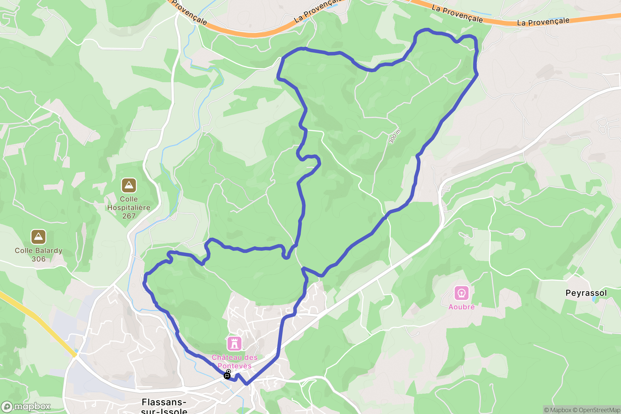 Flassans-sur-Issole : carte du parcours de randonnée - France