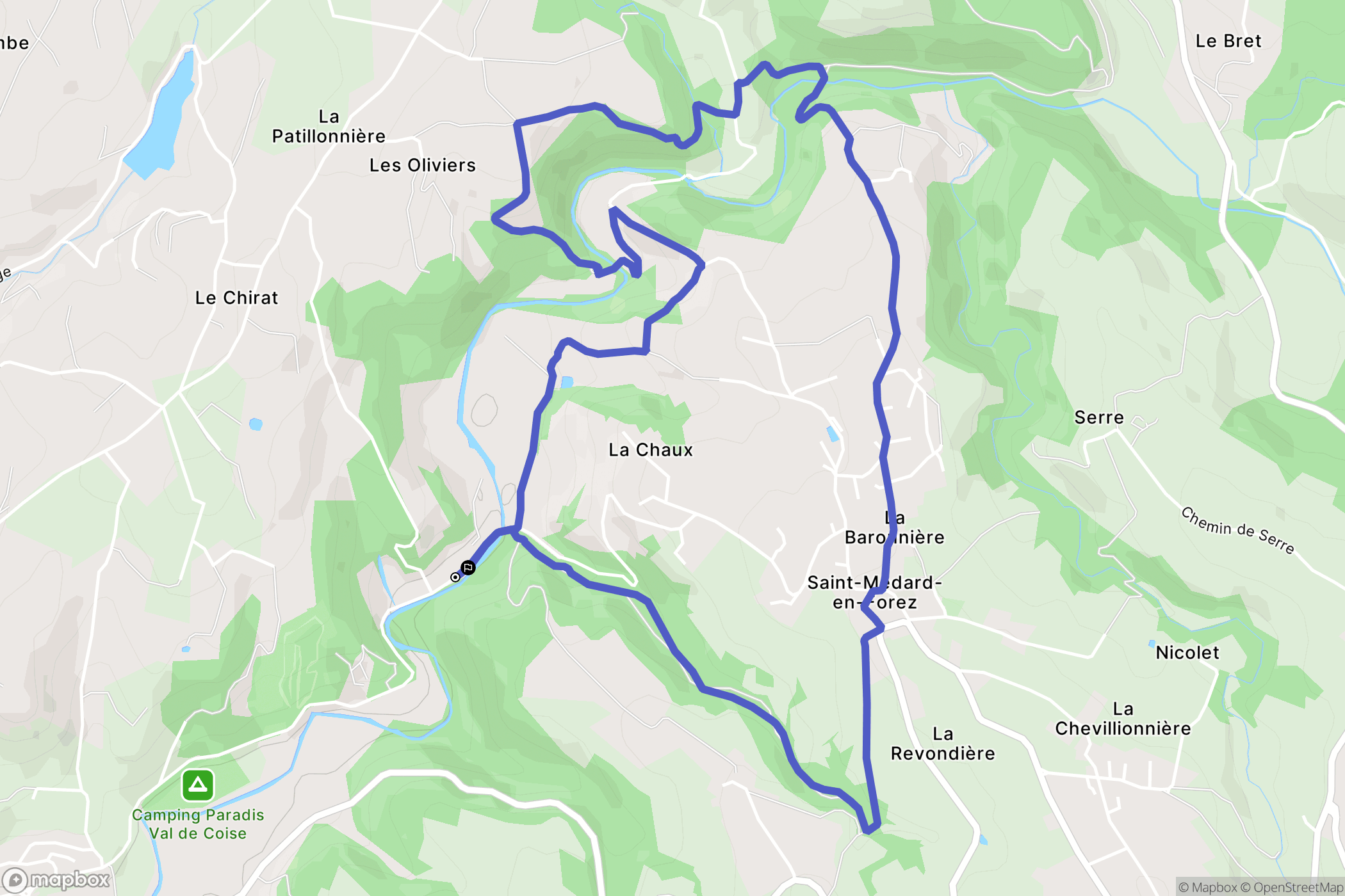 Saint-Galmier : carte du parcours de randonnée - France