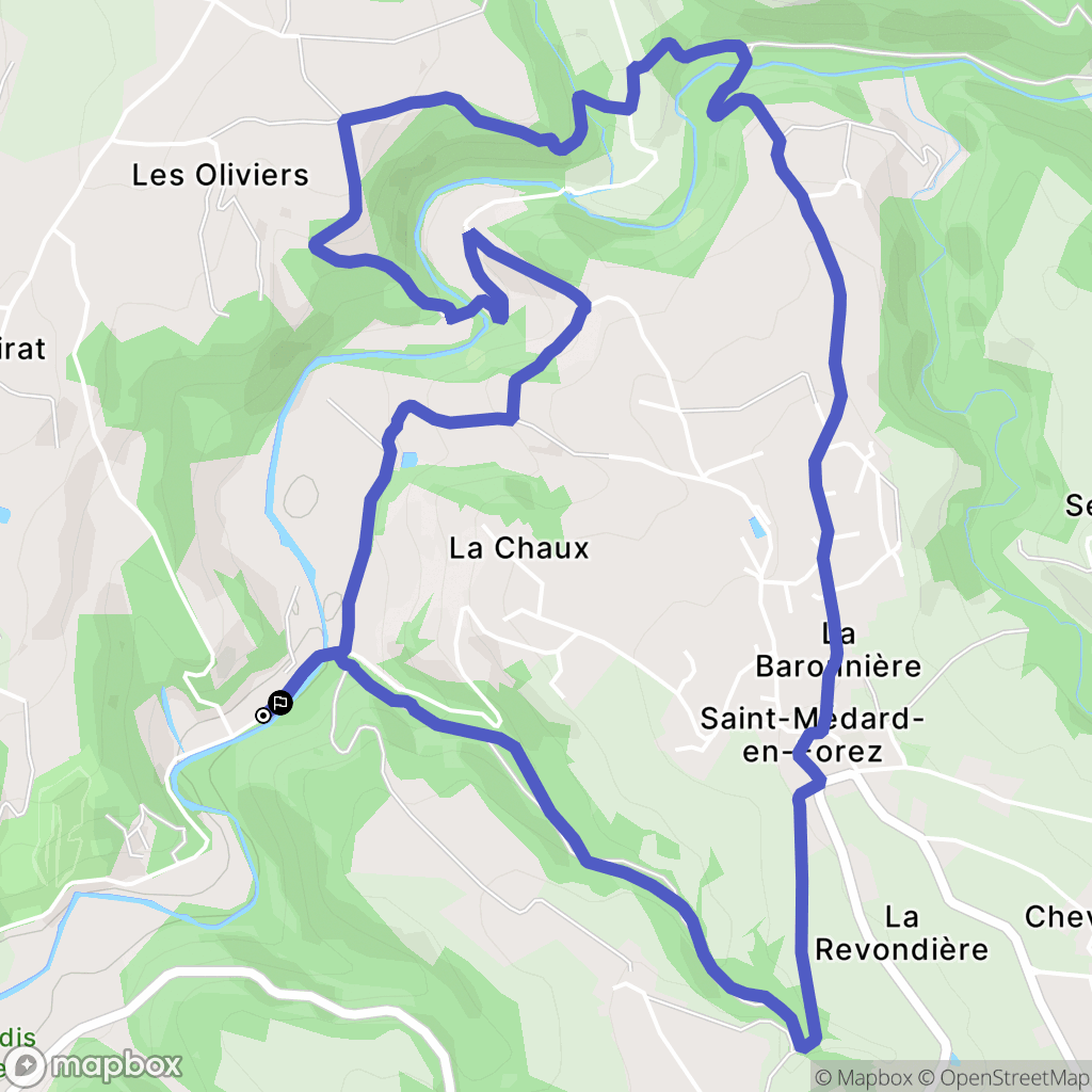 Saint-Galmier : carte du parcours de randonnée - France