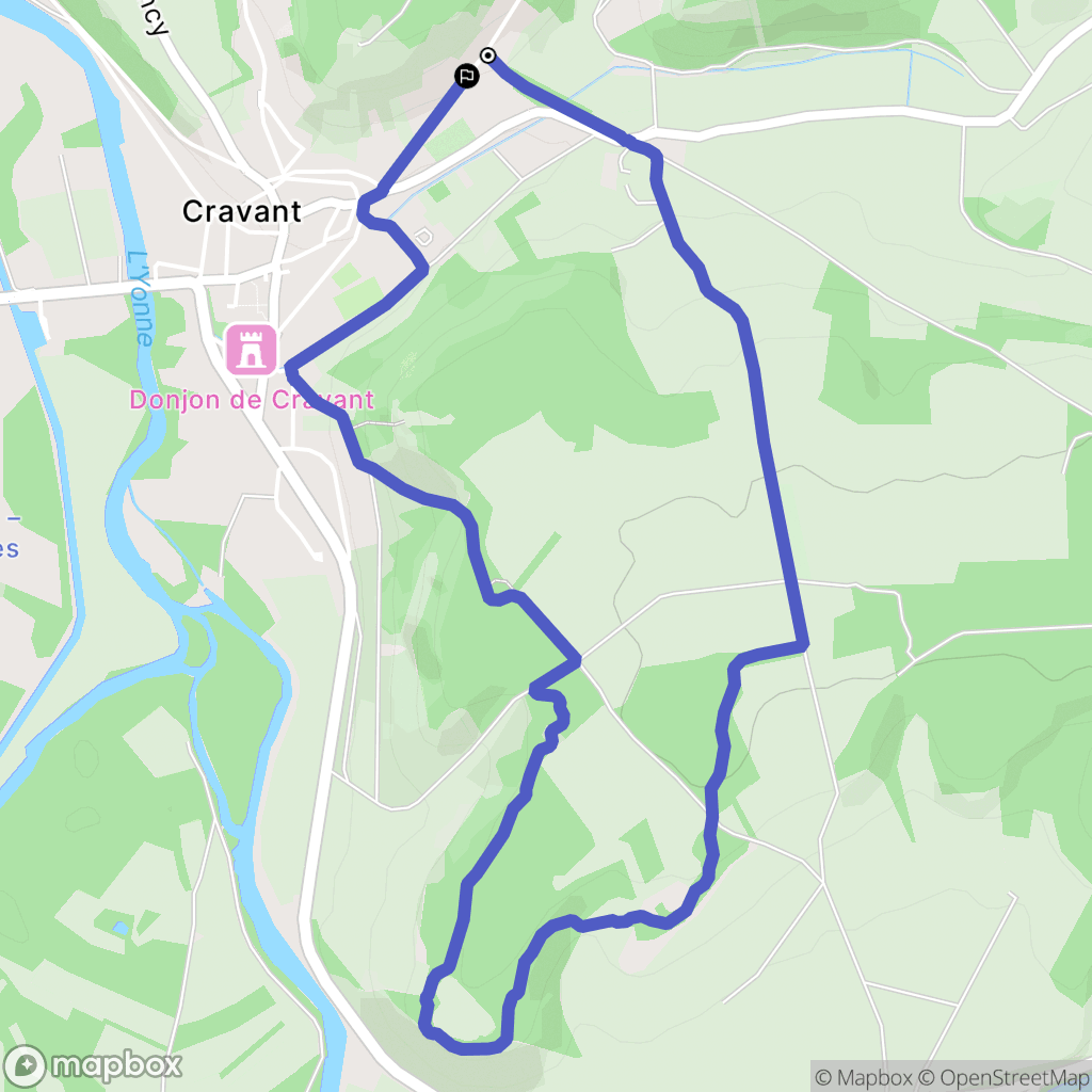Deux Rivières : carte du parcours de randonnée - France