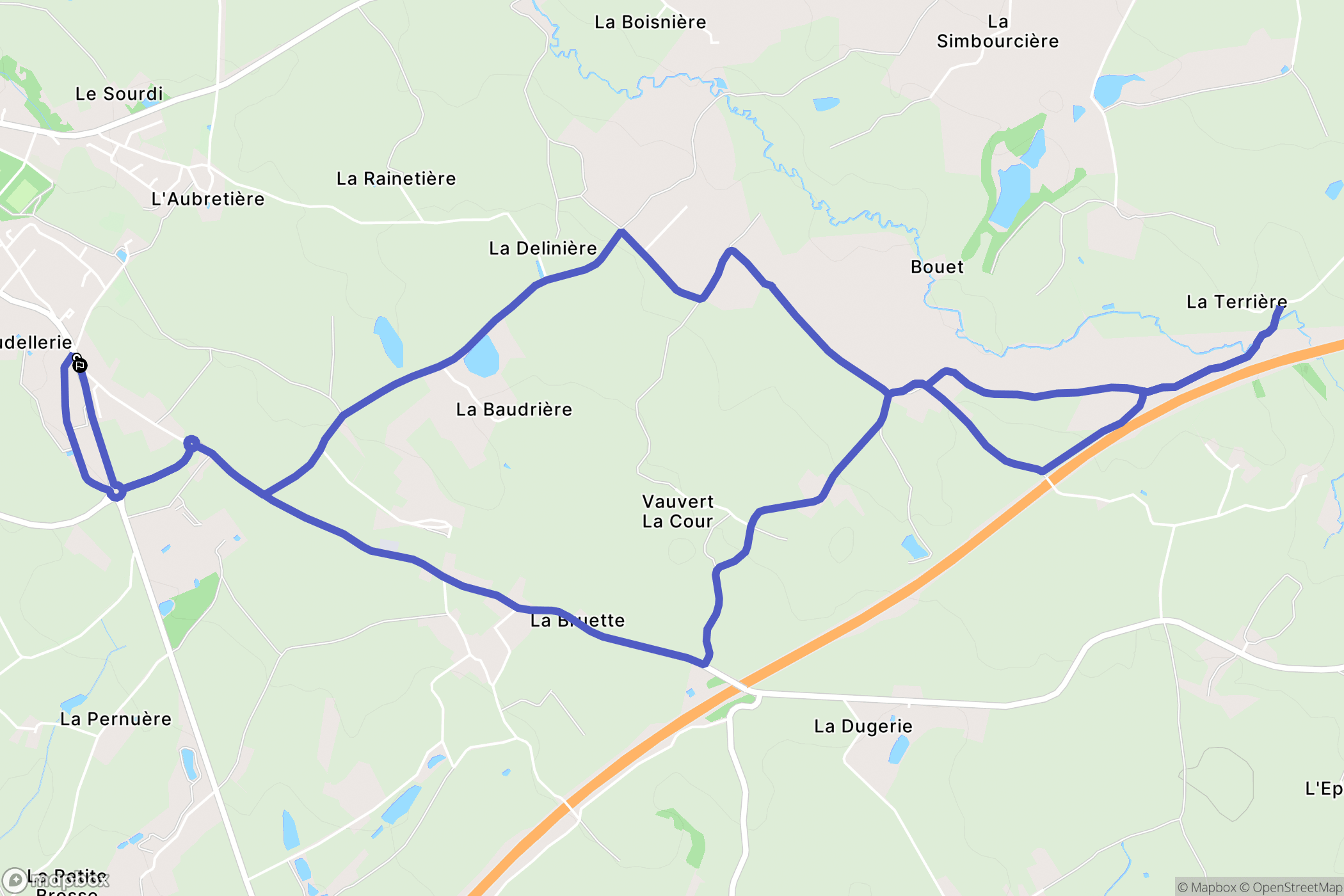 La Gaubretière : carte du parcours de randonnée - France