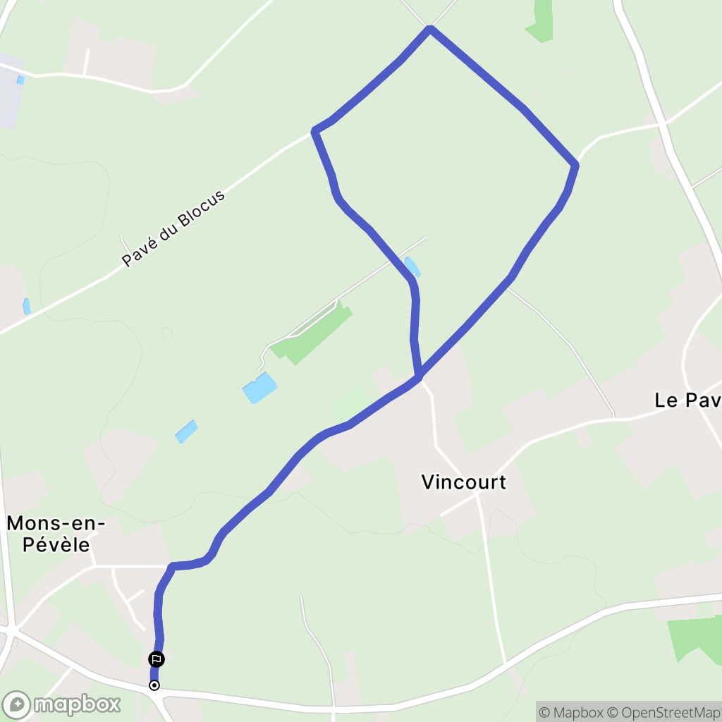Mons-en-Pévèle : carte du parcours de randonnée - France