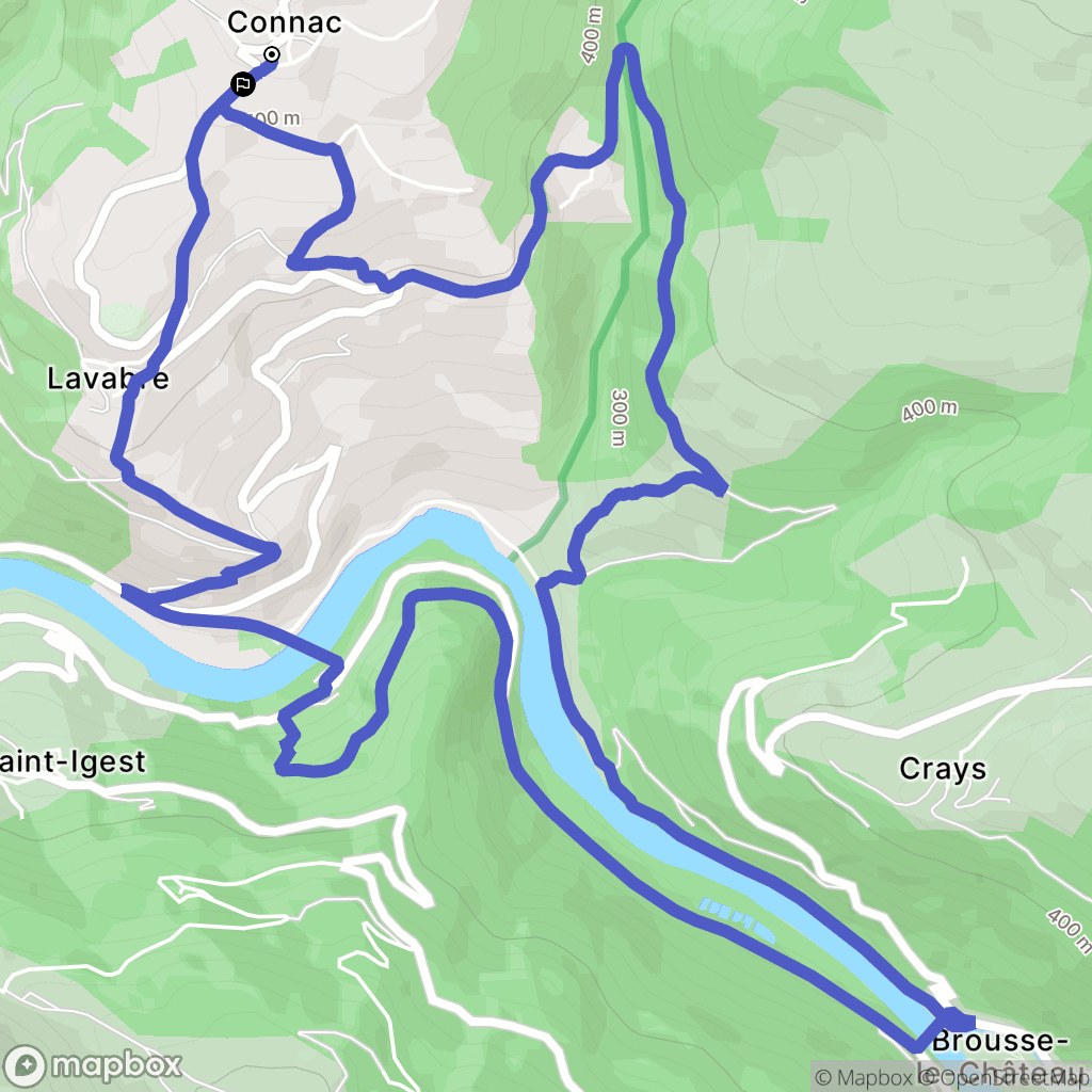 Connac : carte du parcours de randonnée - France