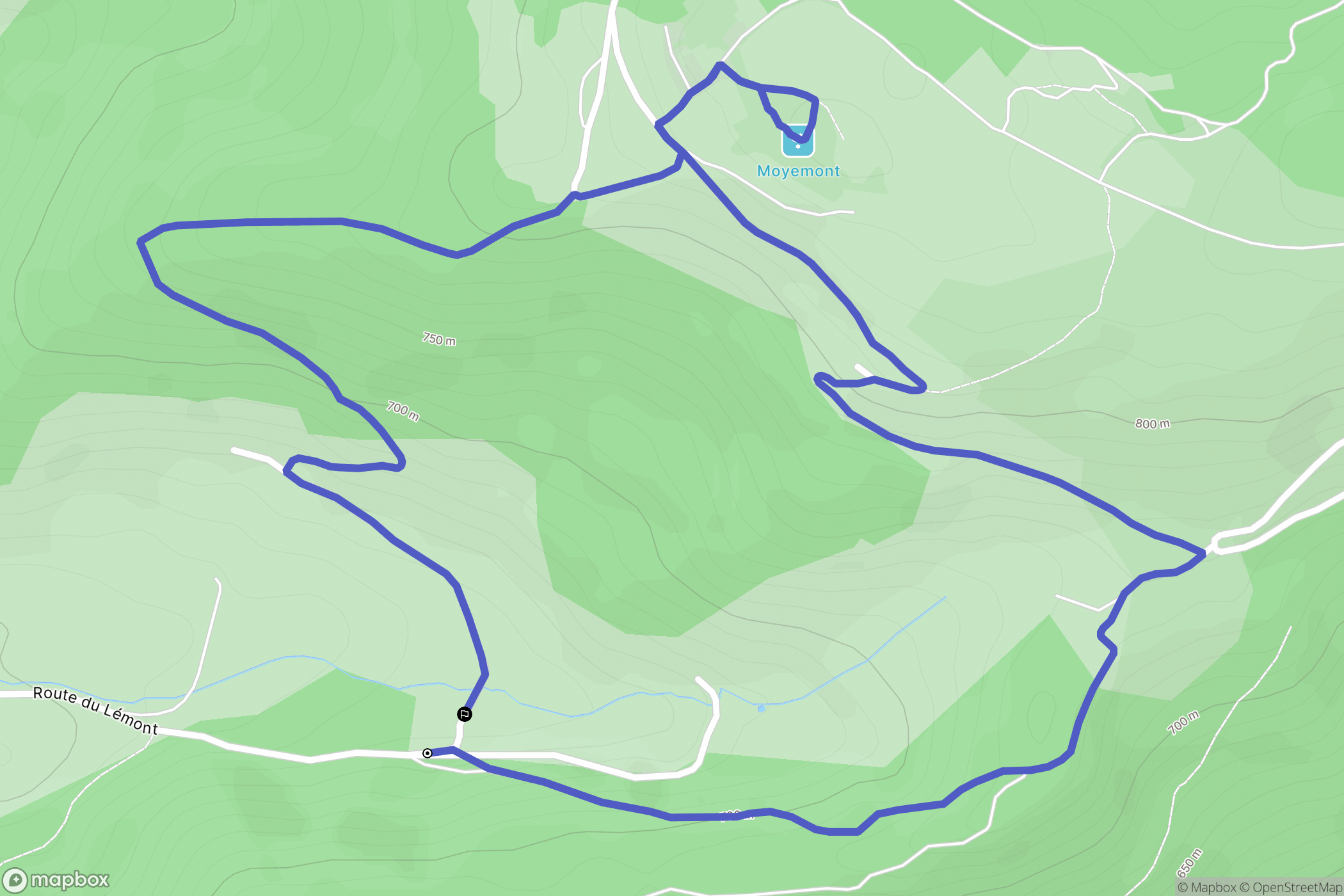 Vagney : carte du parcours de randonnée - France