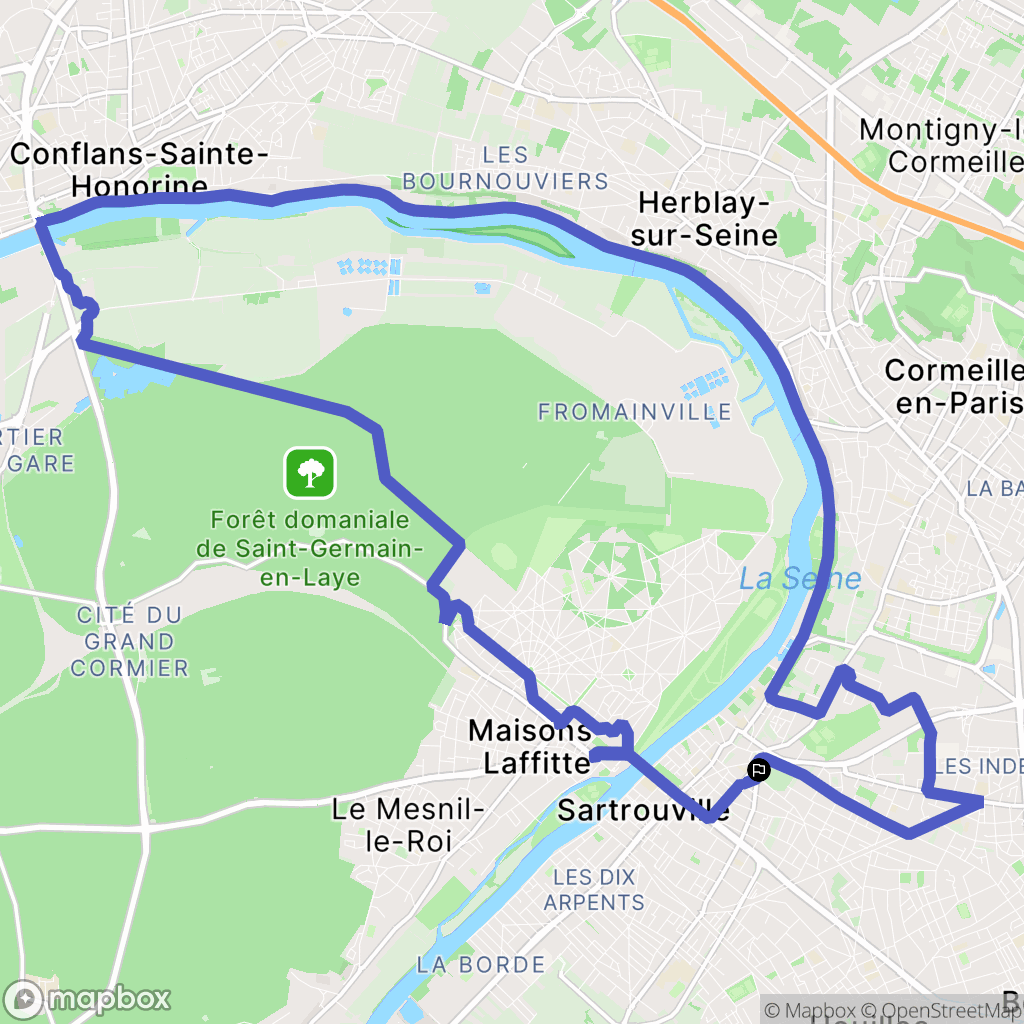 Sartrouville : carte du parcours de randonnée - France