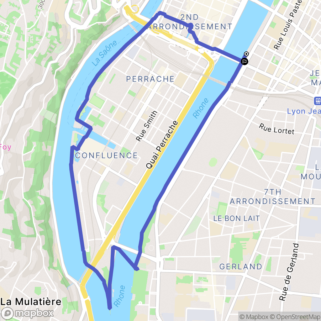 Lyon : carte du parcours de randonnée - France