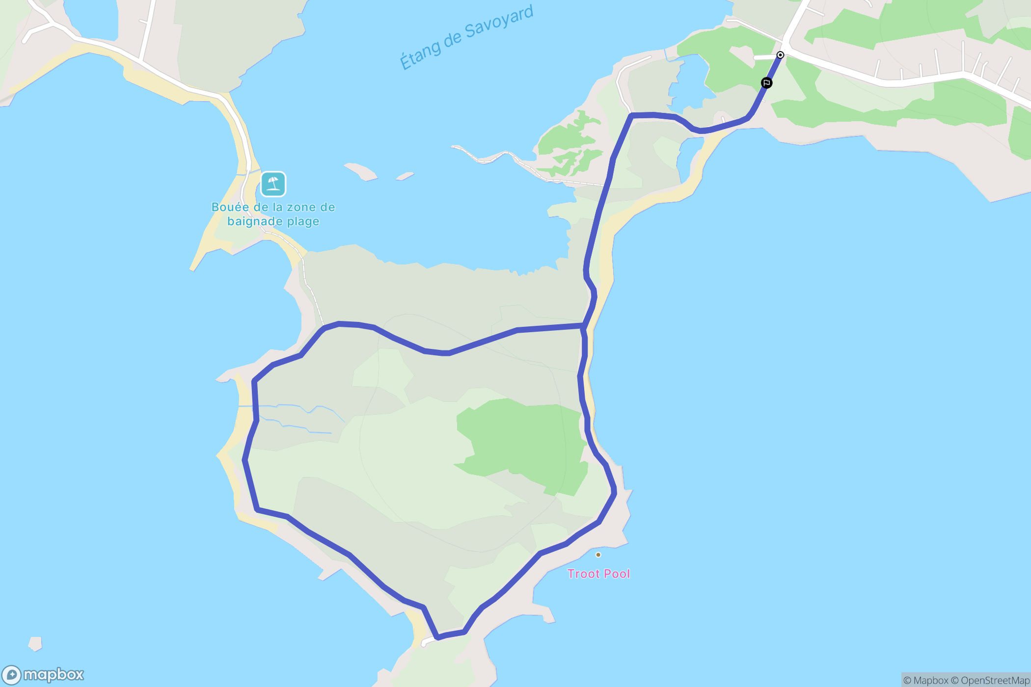 Saint-Pierre : carte du parcours de randonnée - France