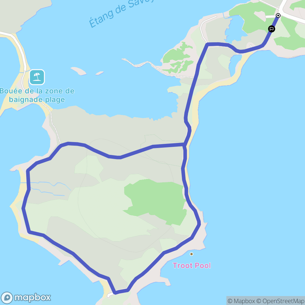 Saint-Pierre : carte du parcours de randonnée - France