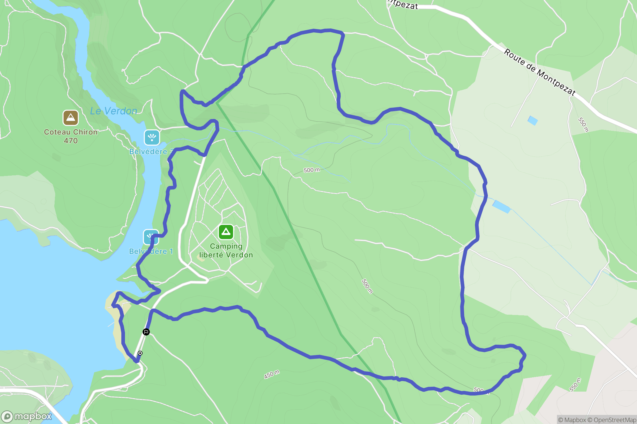 Artignosc-sur-Verdon : carte du parcours de randonnée - France