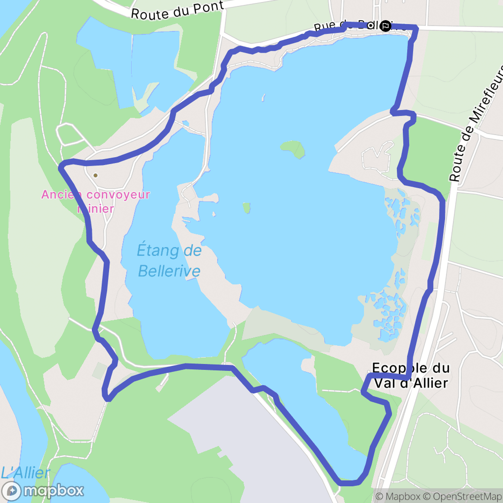Pérignat-sur-Allier : carte du parcours de randonnée - France