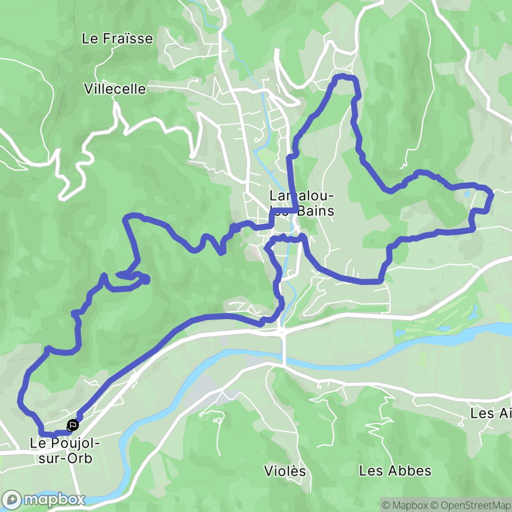 Le Poujol-sur-Orb : carte du parcours de randonnée - France