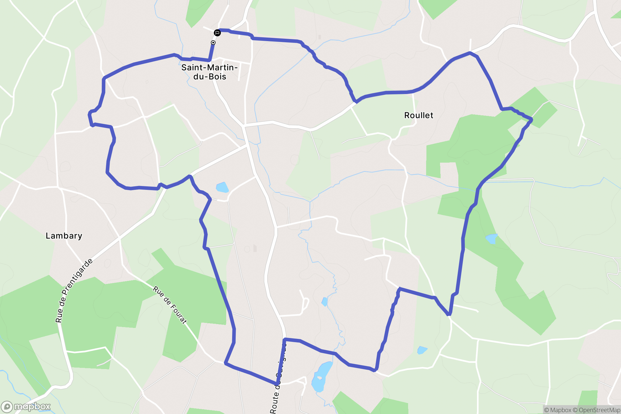 Saint-Martin-du-Bois : carte du parcours de randonnée - France
