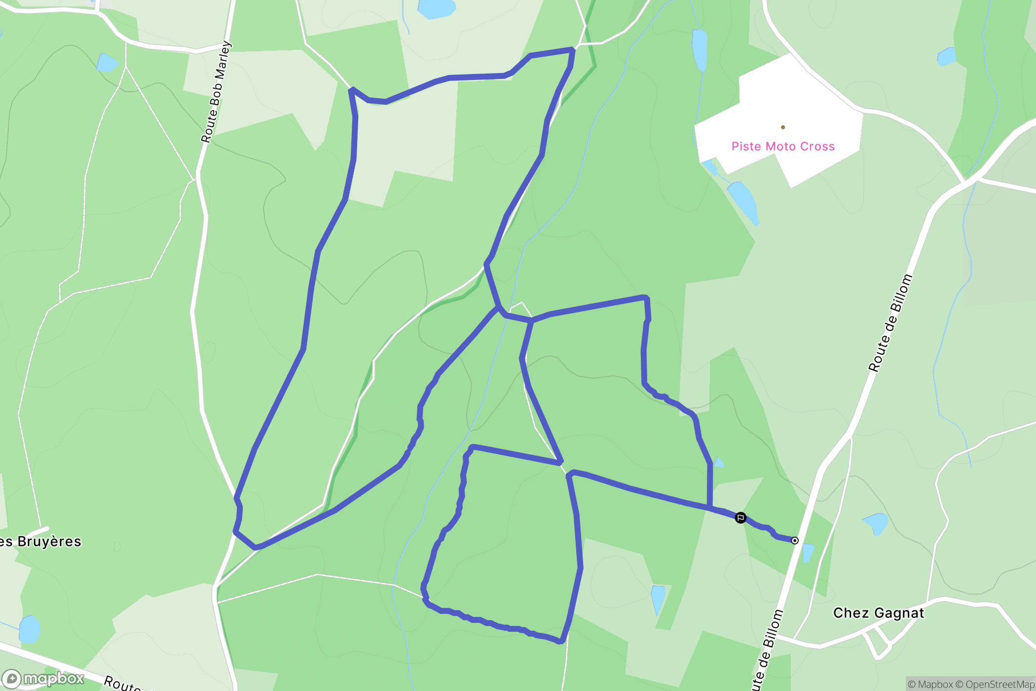 Peschadoires : carte du parcours de randonnée - France