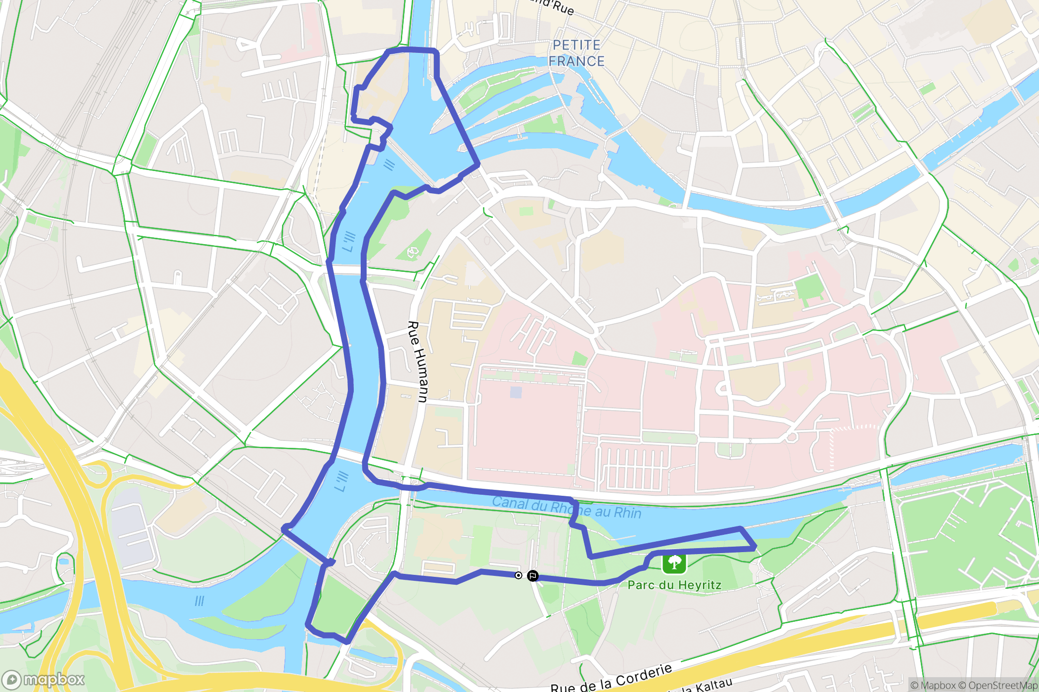 Strasbourg : carte du parcours de randonnée - France